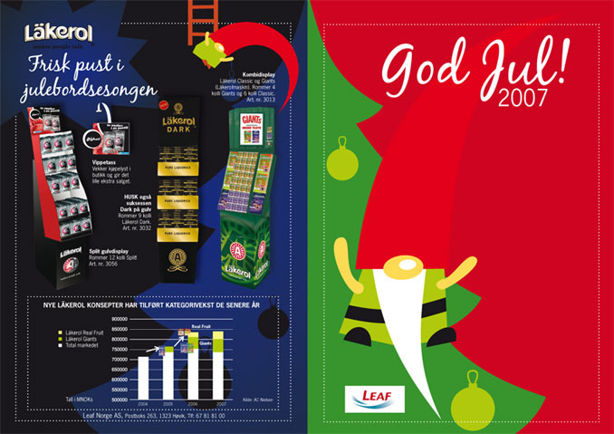 Julenisse for Leaf julekampanje illustrajon og design